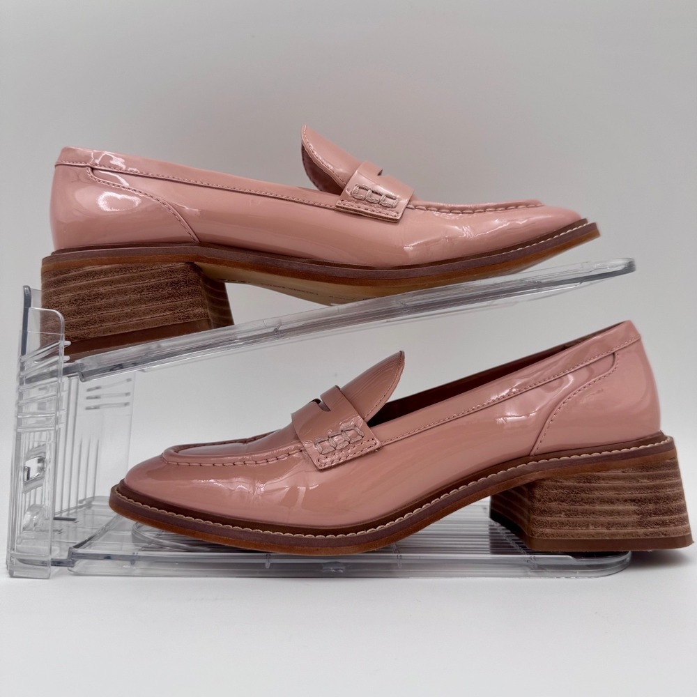 EUC Vince Camuto Women's Poise Pink‎ Patent Leather Penny Loafers - Size 5.5M - Picture 2 of 8